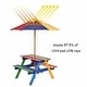 preview thumbnail 8 of 8, 4 Seat Outdoor Kids Picnic Table Bench Set with Removable Umbrella