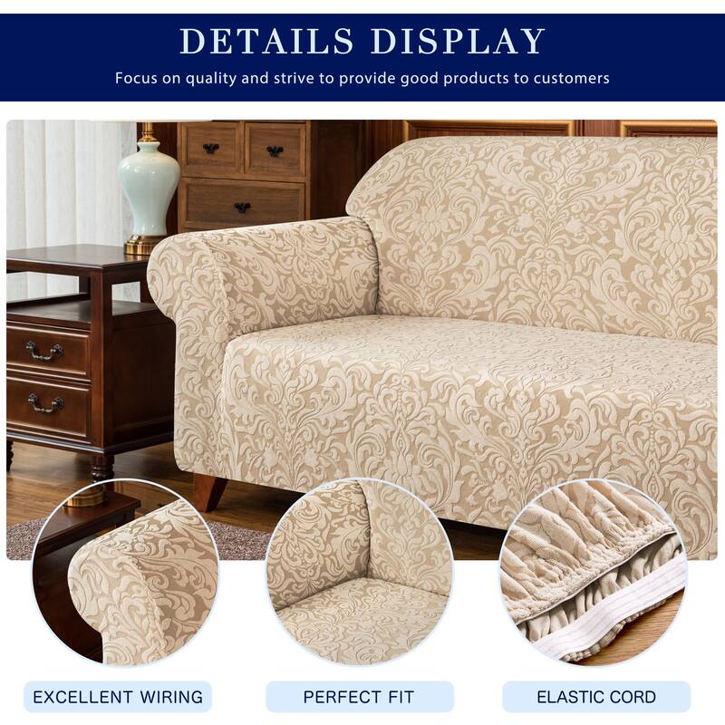 Subrtex 1 Piece Armchair Slipcover Jacquard Damask Spandex Furniture Protector