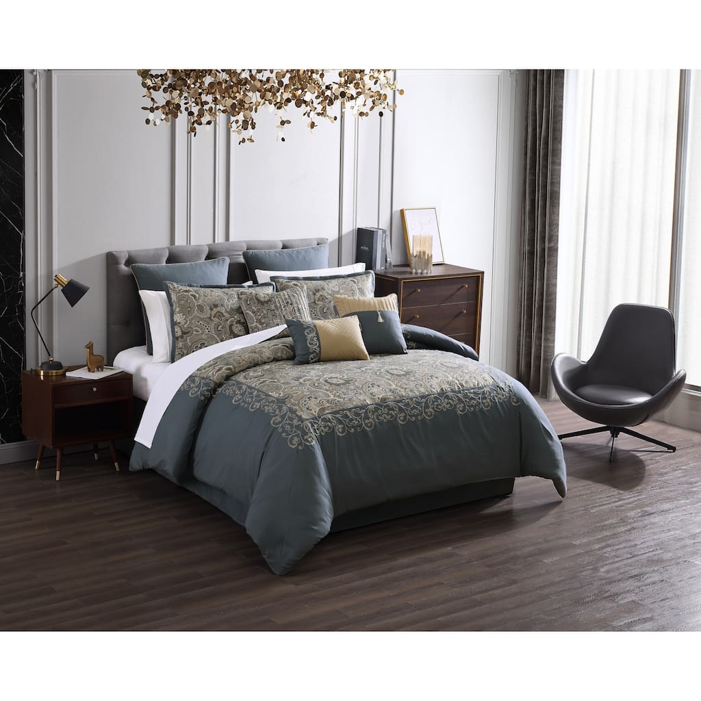 Riverbrook Home Coley 10 Piece Comforter Set Blue