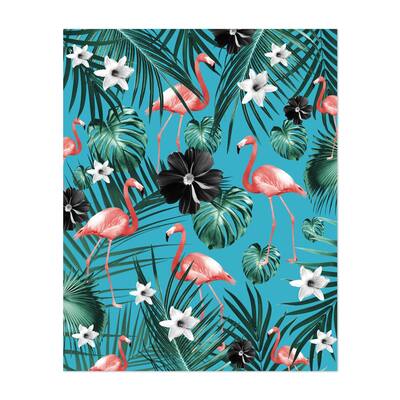 Tropical Flamingo Flower Jungle 2 Collage Animals Art Print/Poster ...