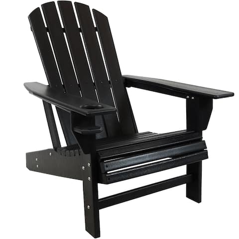 Sunnydaze Lake Style Adirondack Chair with Cup Holder