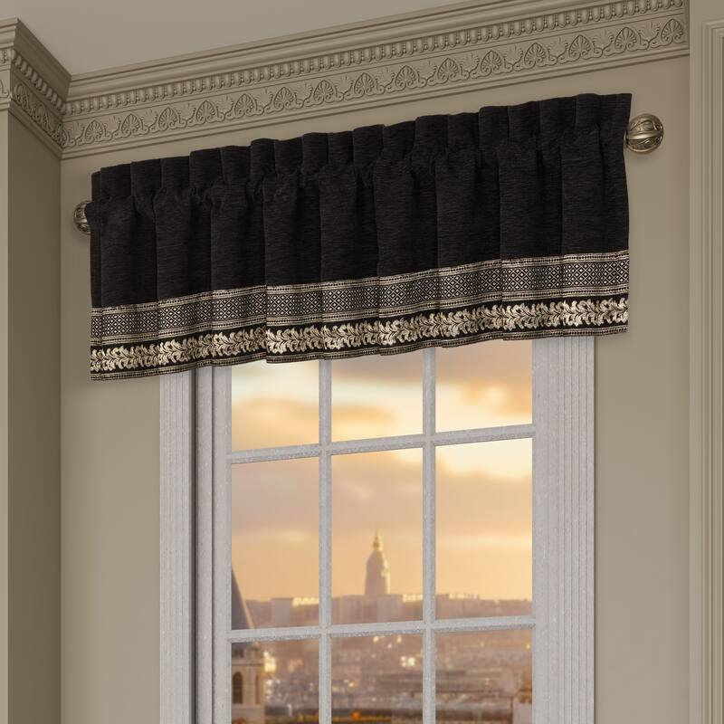 J. Queen New York Laurenza - Black Window Straight Valance