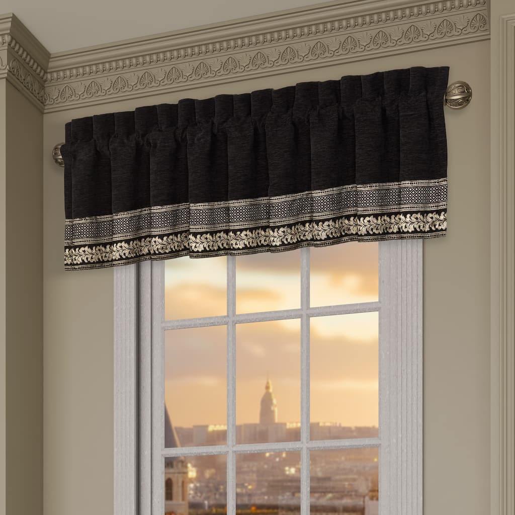 J. Queen New York Laurenza - Black Window Straight Valance