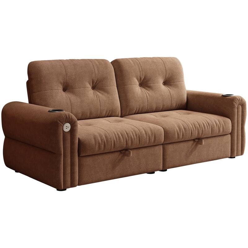 GDFStudio - Chenille Convertible 2-Seater 74" Sofa Bed