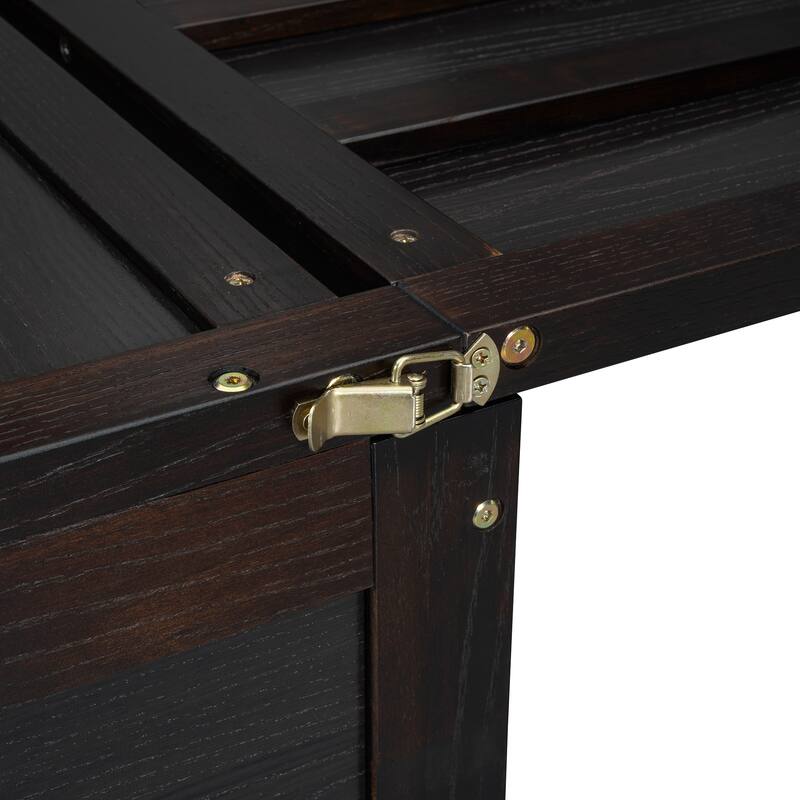 Space-Saving Full Size Murphy Bed with USB Port and Large Drawer, Espresso Finish