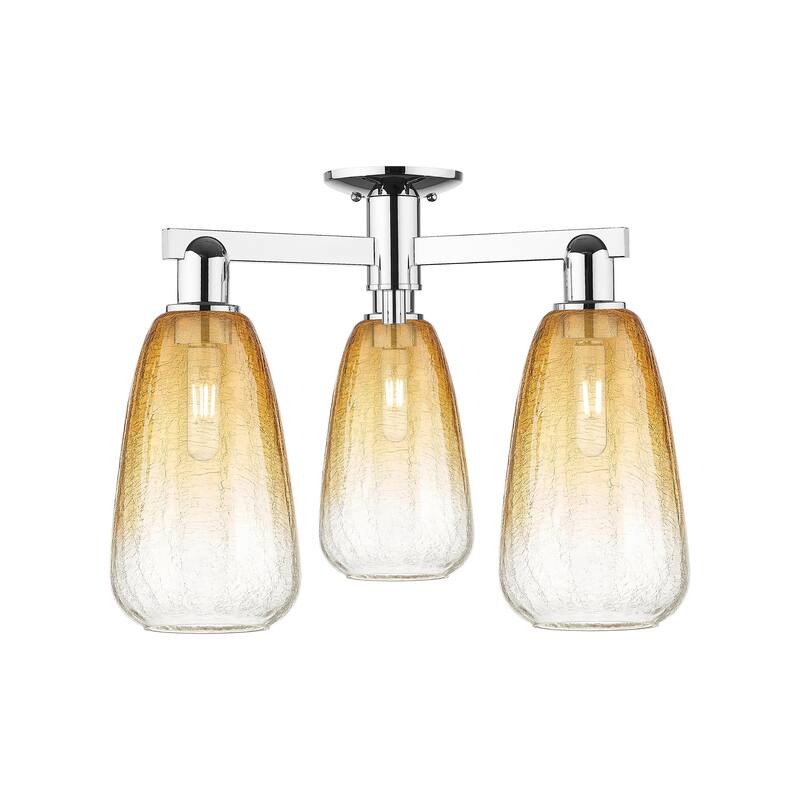 Innovations Lighting Downtown Urban - Brookhaven Almond - 3 Light 24" Semi-Flush Mount