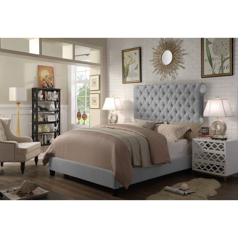 Vesta Chesterfield Tufted Upholstered Low Profile Standard Bed By Moser Bay - Grey - Full