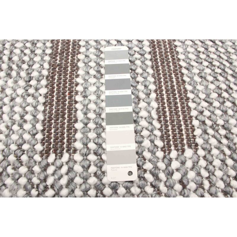 ECARPETGALLERY Braid weave Sienna Grey Wool Rug - 5'0 x 8'1