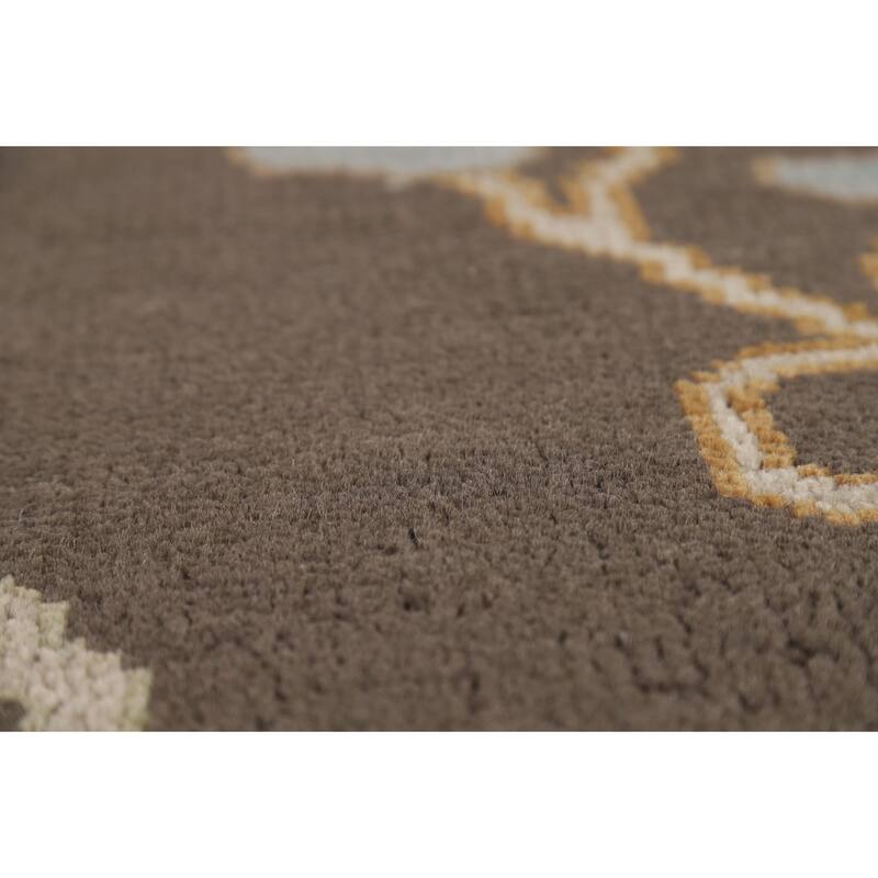 Brown Oushak Oriental Area Rug Handmade Wool Carpet - 8'9"x 11'9"