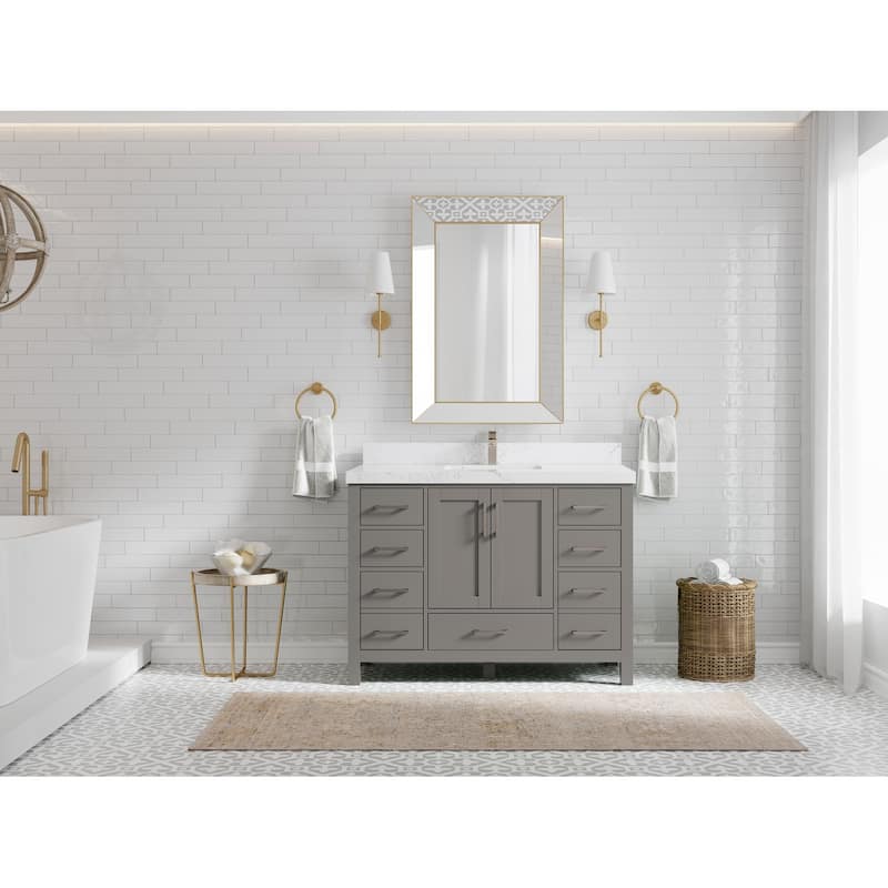 Willow Collection 48 in. W x 22 in. D Malibu Single Sink Bathroom Vanity with Countertop