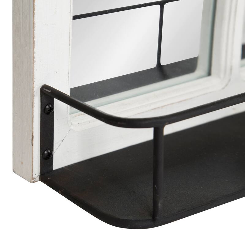 Kate and Laurel Jackson 10 Windowpane Wall Mirror with Shelf - 18x40