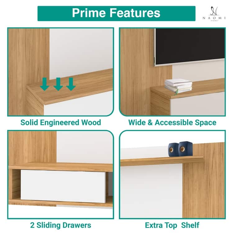 Wall-Mounted Entertainment Center with Multiple Storage Options for TVs up to 70 Inches