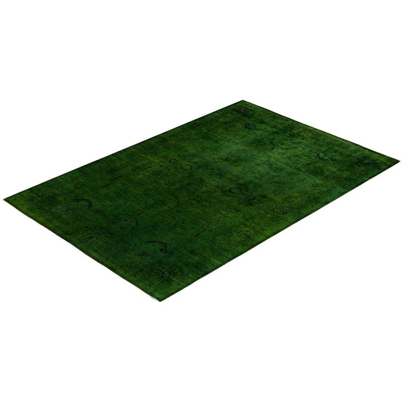 Contemporary Overdyed Wool Hand Knotted Area Rug - 6' 2" x 8' 10"