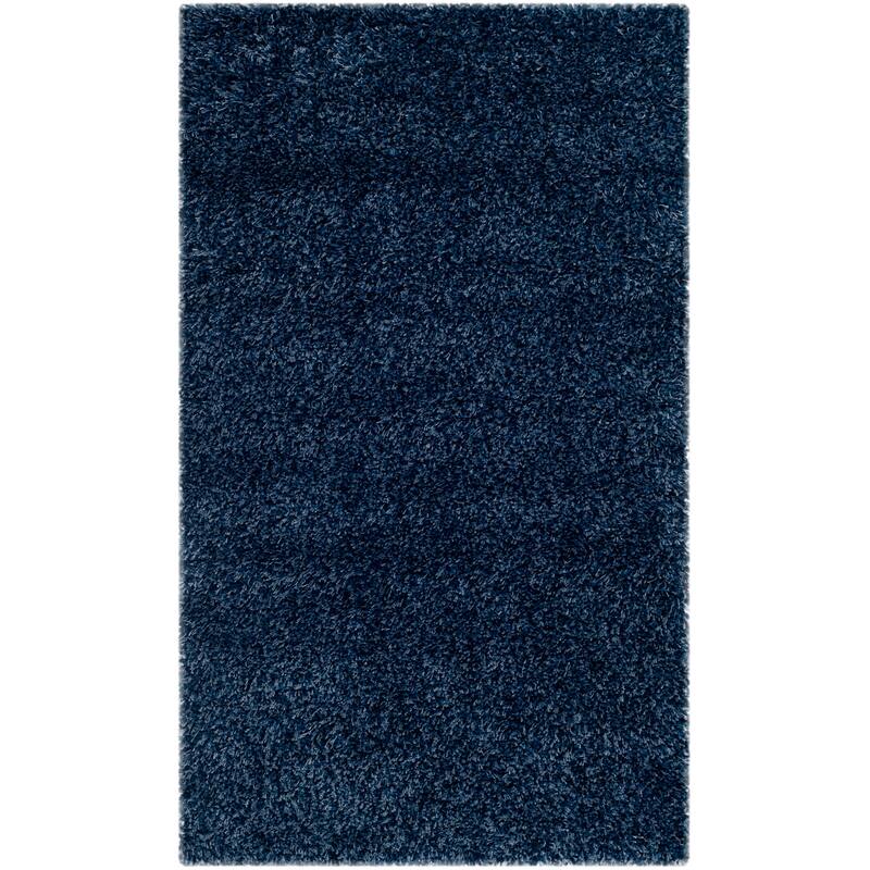 SAFAVIEH California Premium Shag Izat 2-inch Thick Area Rug - 2'3" x 5' - Navy