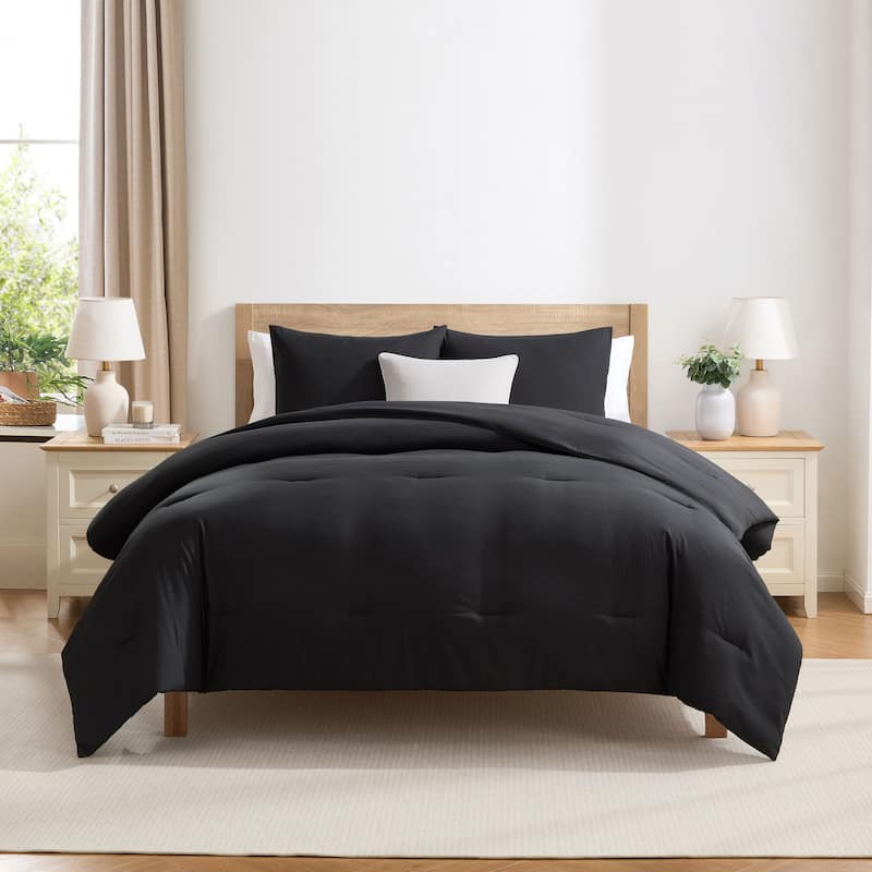 Empyrean Modern Reversible Comforter - Black - Queen