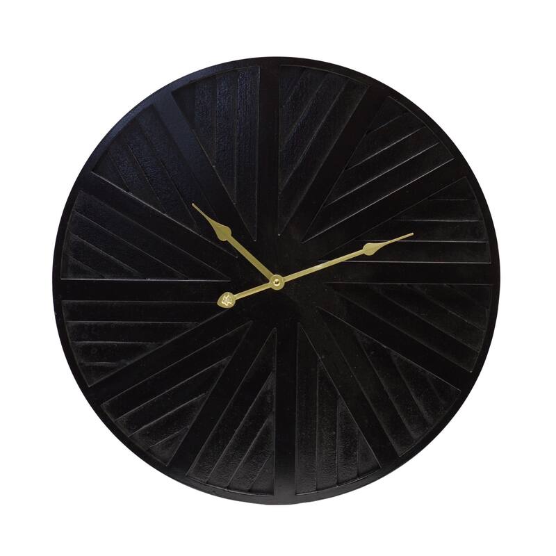 Round Numberless Wall Clock - 19.5" - Black and Gold