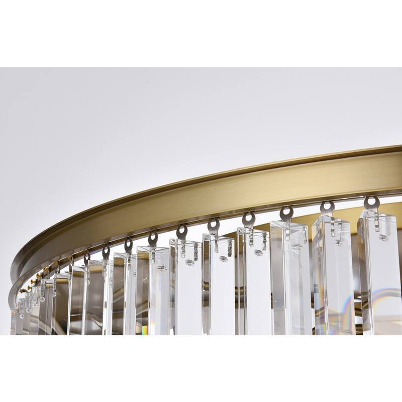 Indigo Home round crystal chandelier in satin gold