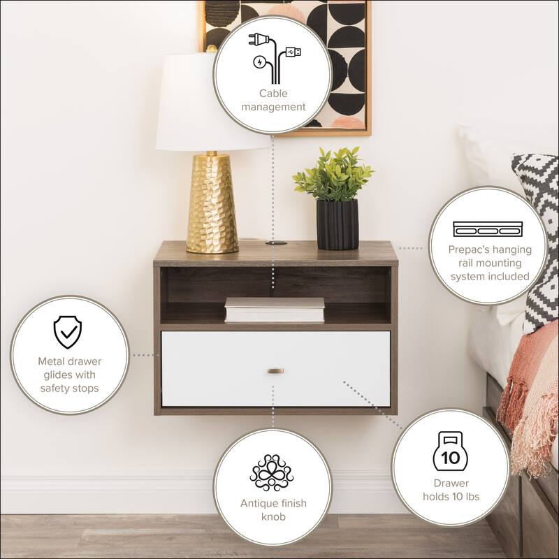 Prepac Hanging Nightstands - Set of 2