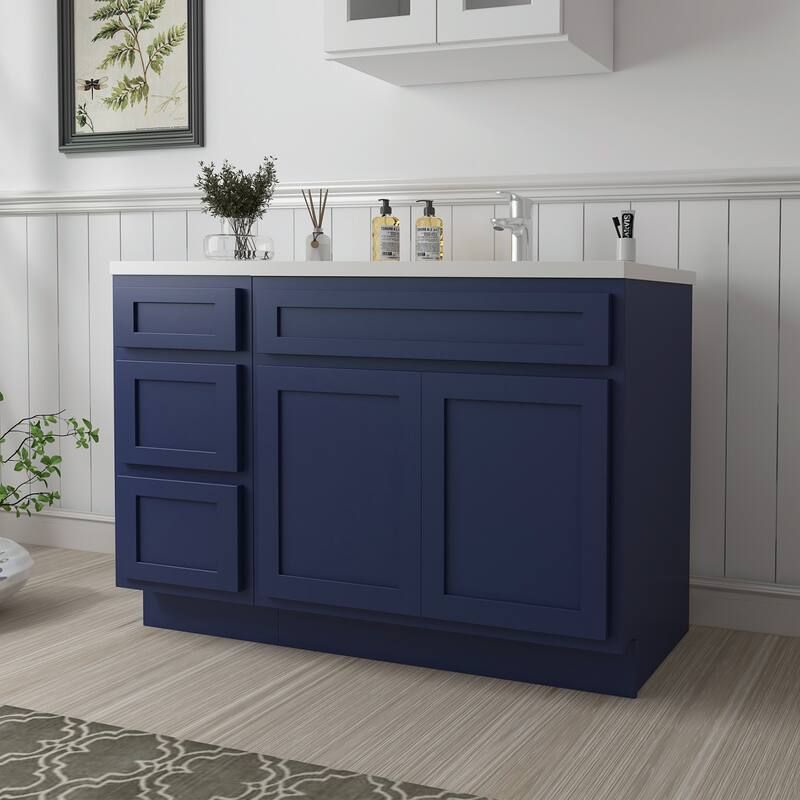 Vanity Art 45" Oak Freestanding Bathroom Vanity Cabinet without Top