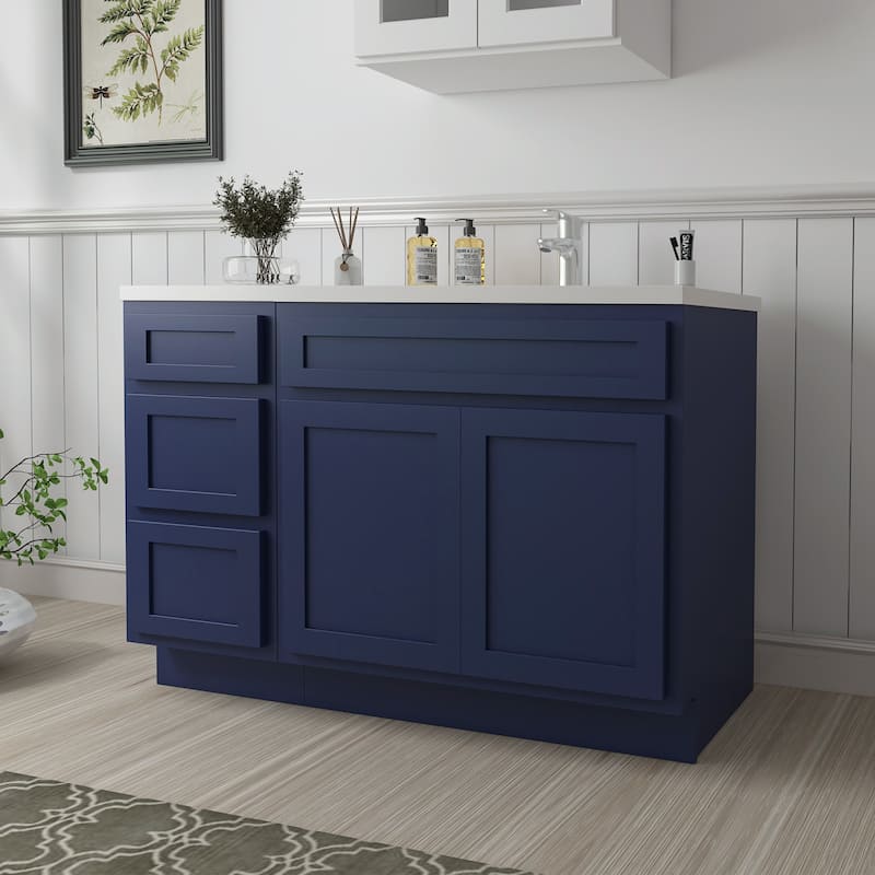 Vanity Art 54" Oak Freestanding Bathroom Vanity Cabinet without Top