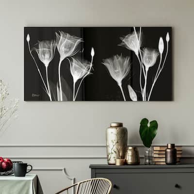 "Gentian Xray" Frameless Free Floating Tempered Glass Panel Graphic Wall Art