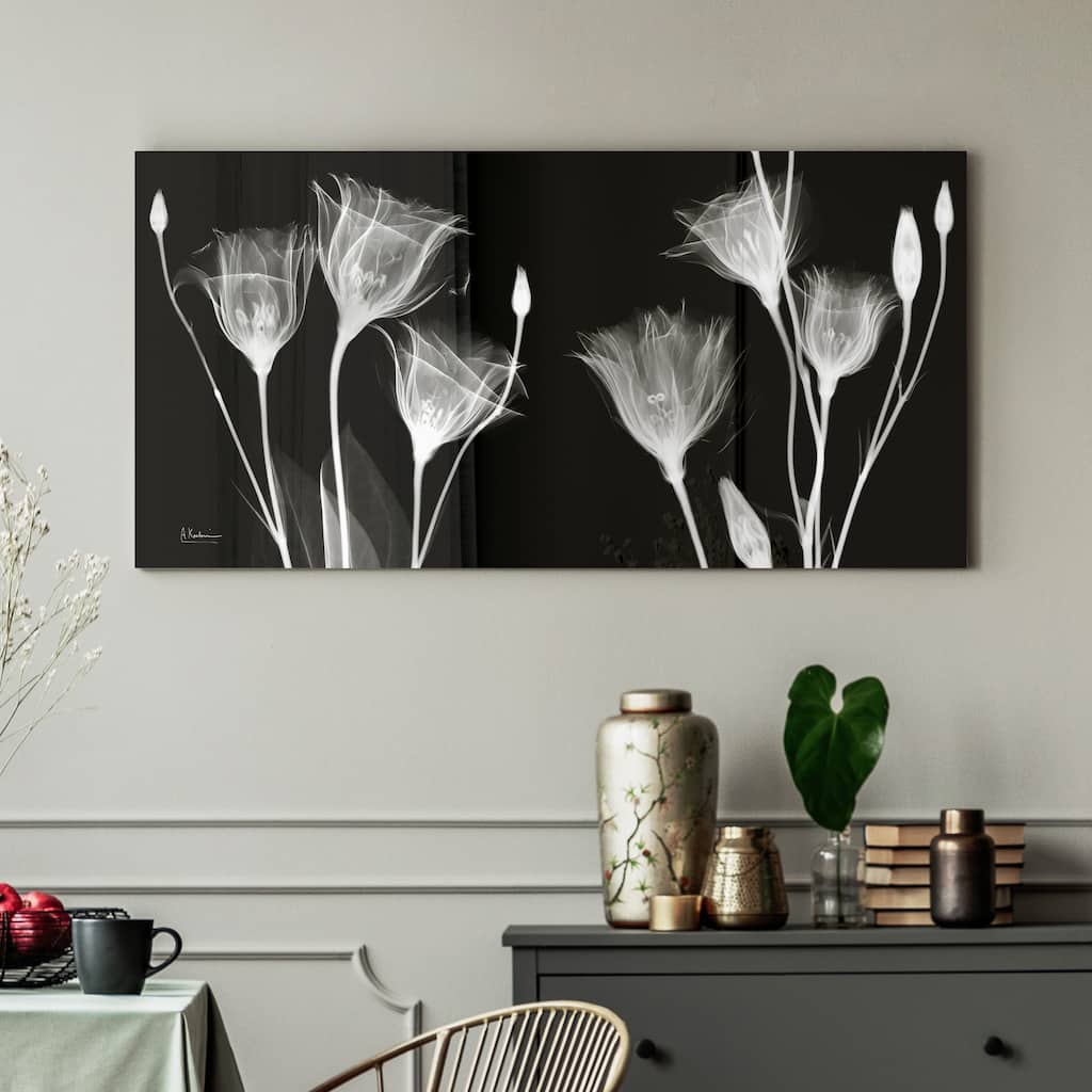 "Gentian Xray" Frameless Free Floating Tempered Glass Panel Graphic Wall Art