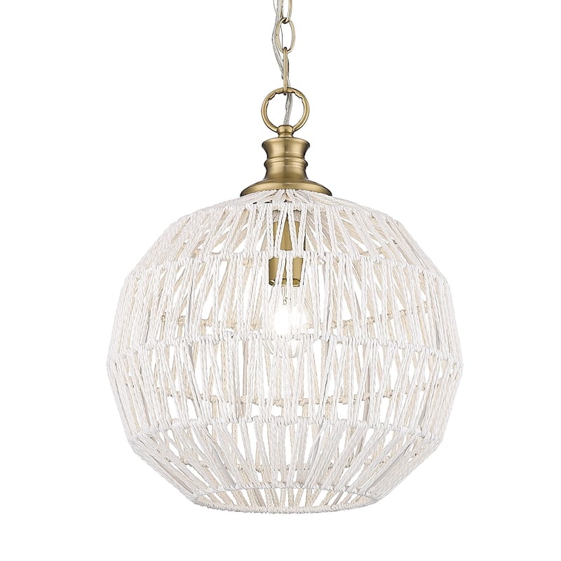 Florence 14" Wide 1-Light Medium Pendant with Rope Shade