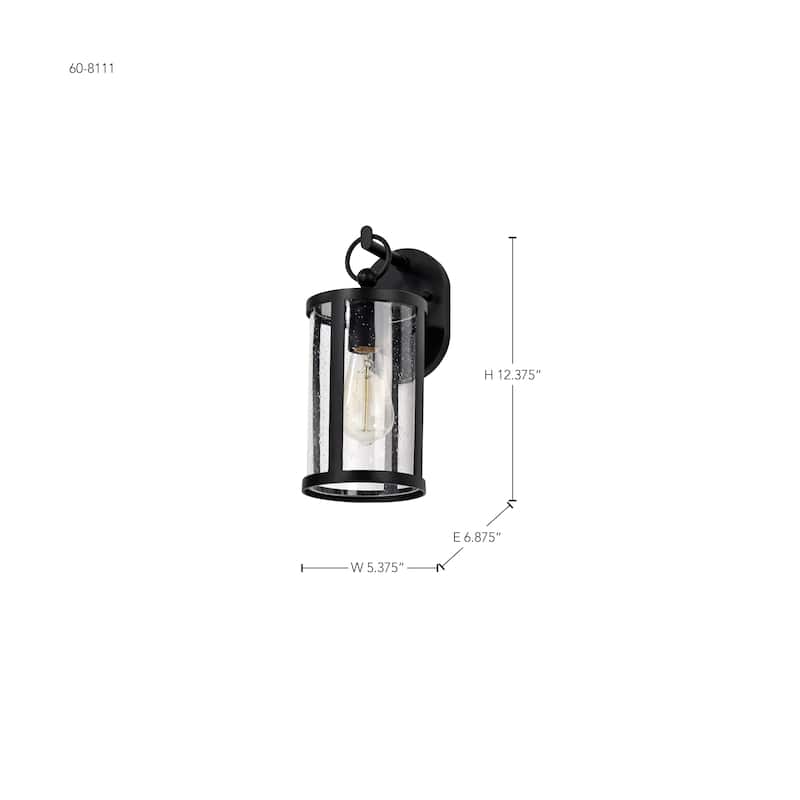 Broadstone 1 Light Small Wall Lantern Matte Black with Clear Seeded Glass