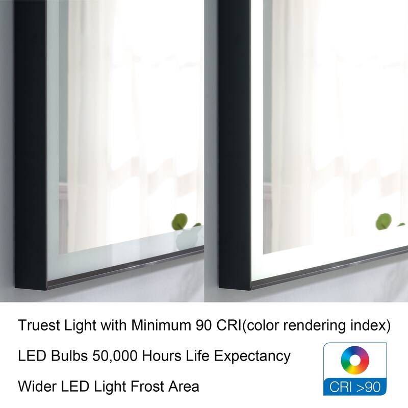 Wall Mounted Bathroom Heavy Duty Framed LED Mirror With bright light And And Memory Function