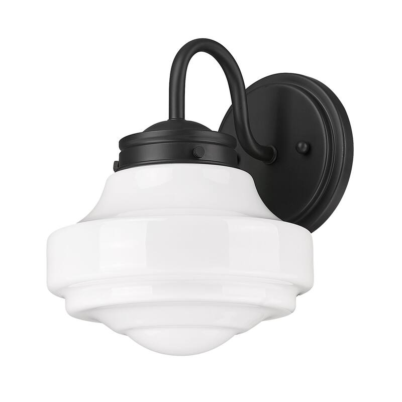 Ingalls 7.5" Wide 1-Light Wall Sconce with Vintage Milk Glass Shade