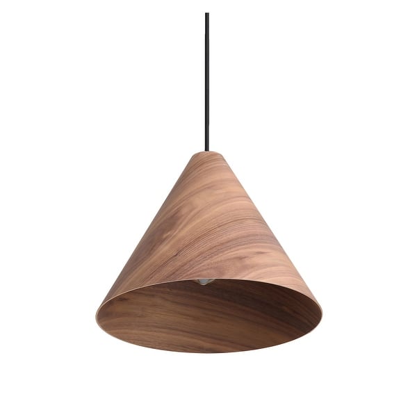 slide 2 of 3, Golden Lighting 3988-13 Conique 13" Wide Pendant Light Walnut