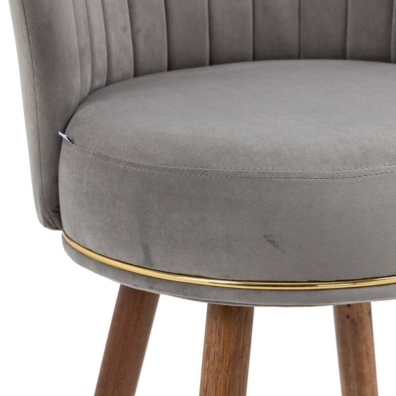 360 degrees Counter Height Bar Stools with Solid Wood Legs Set of 2