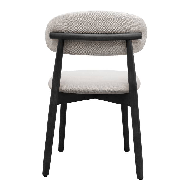 Set of 2 Cotton-Linen Fabric Upholstered Dining Chairs