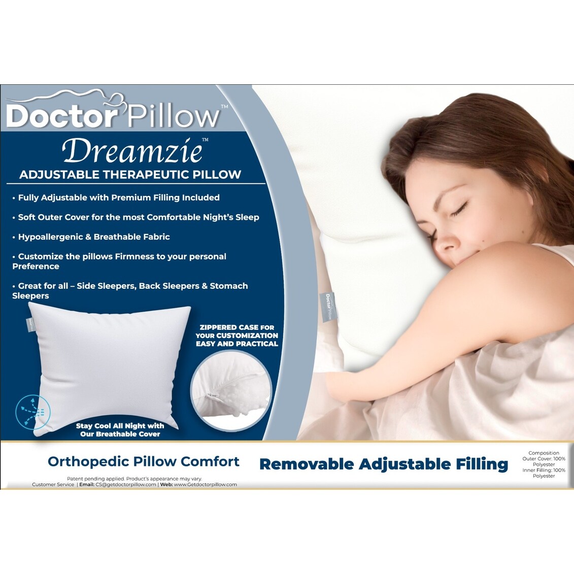 Dreamzie memory foam pillow top