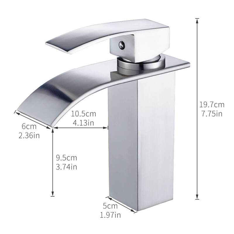 Waterfall Bathroom Sink Faucet Single Hole Bathroom Faucets One Handle Modern Basin Vanity Taps With Valve
