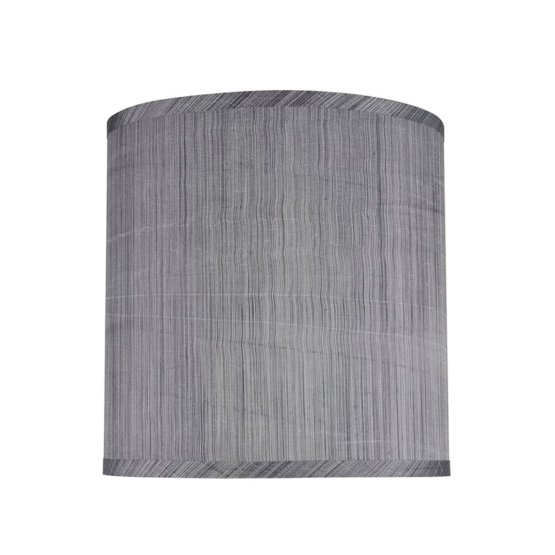Aspen Creative Hardback Drum (Cylinder) Shape Spider Construction Lamp Shade in Grey & Black (10" x 10" x 10")