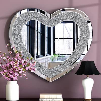 Crystal Wall Mirror Crushed Diamond Accent Mirror