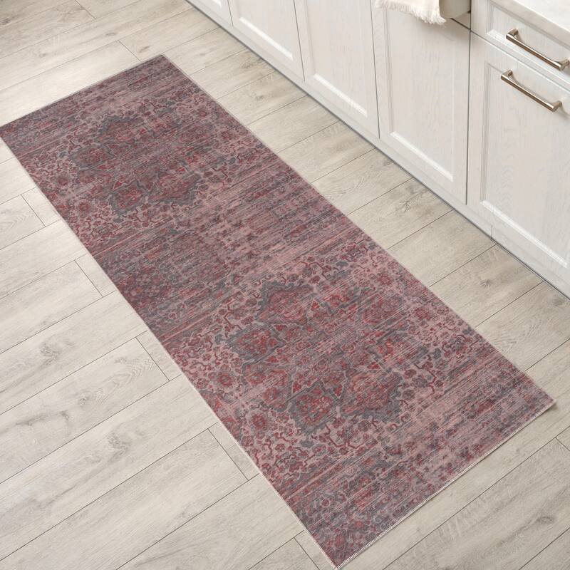 Superior Manakin Boho Non-Slip Machine Washable Indoor Area Rug or Runner - 2' 7" x 8'