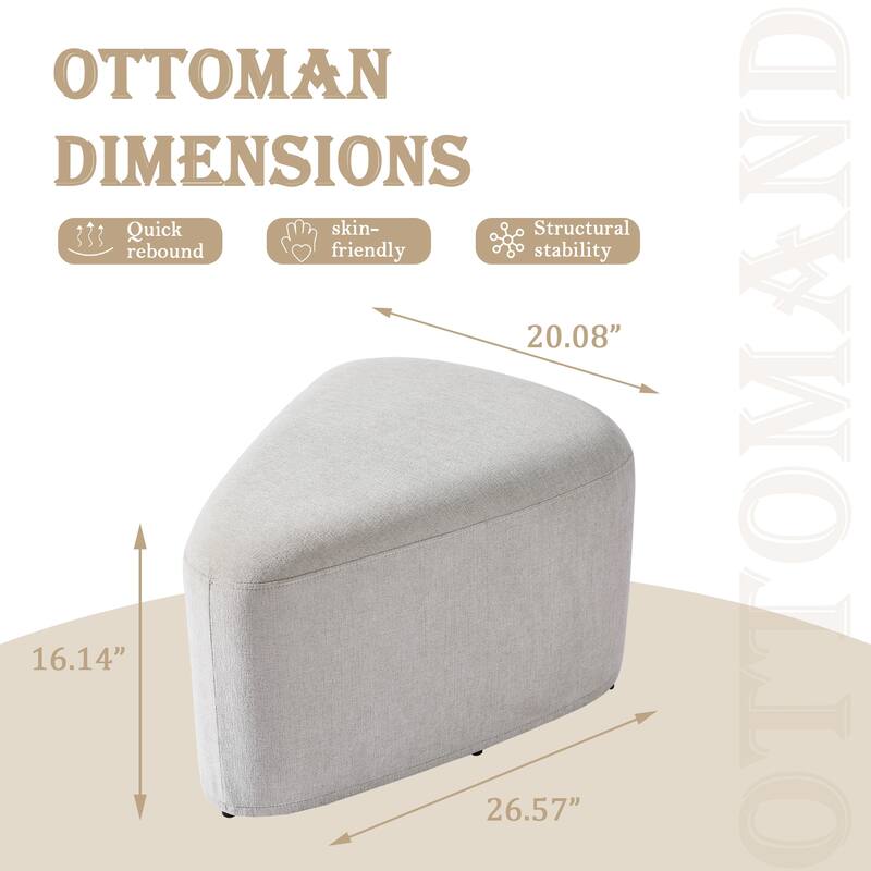 26" Footstools and Ottomans, Modern Fabric Pouf Ottoman