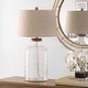 preview thumbnail 3 of 5, SAFAVIEH Lighting 27.5-inch Caden Glass Table Lamp (Set of 2) - 16" x 16" x 27.5"