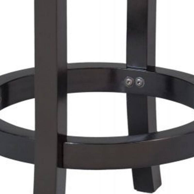 Nailhead Trim Round Leatherette Swivel Counter Stool with Flared Leg - 24 H x 16 W x 16 L Inches