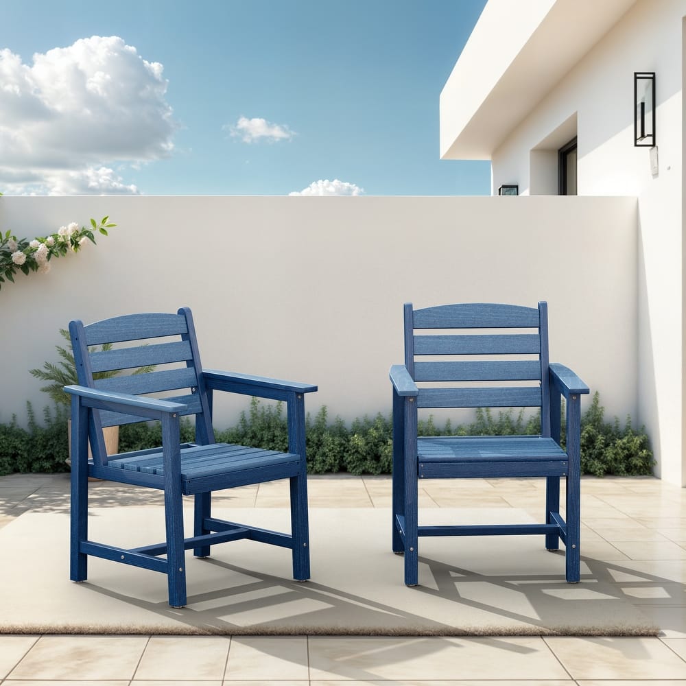 HDPE Dining Chairs Outdoor Patio Furniture 2 Set