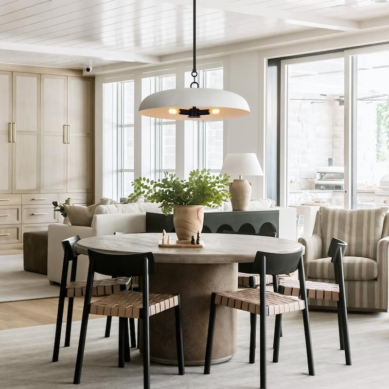 LamQee 20" Pendant Light Metal Dome Ceiling Hanging Chandelier - 19.7 inch