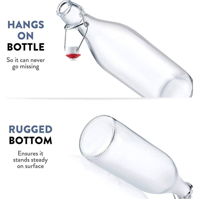 Bormioli Rocco Set of 2 Giara Glass Bottles with Leak Proof Lid
