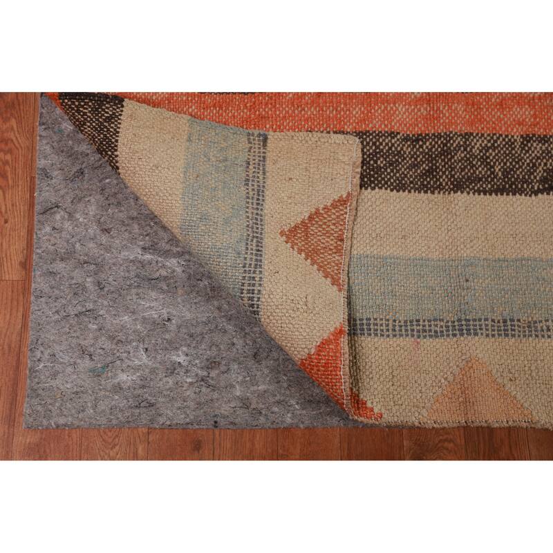 Hand Woven Oriental 100% Jute Carpet Southwestern Modern Multi-Colored Kilim Area Rug - 10' 5'' X 8' 3''