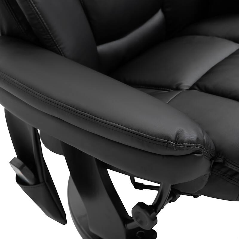 HOMCOM PU Leather Massage Recliner Chair with Ottoman Armchair