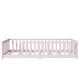 preview thumbnail 35 of 84, Montessori Twin Size Toddler Floor Bed with Fence without Door, Open-row Design Wood Frame Platform Bed with Safety Guardrails