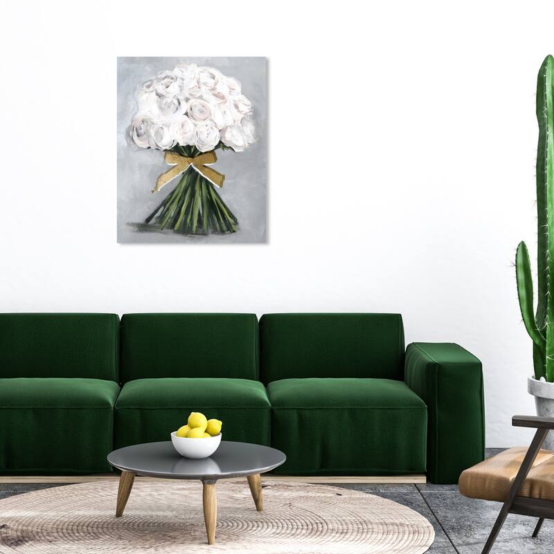 Wynwood Studio Canvas Floral and Botanical Wonderful Light Bouquet White and Traditional Wall Art Canvas Print - 36 x 30