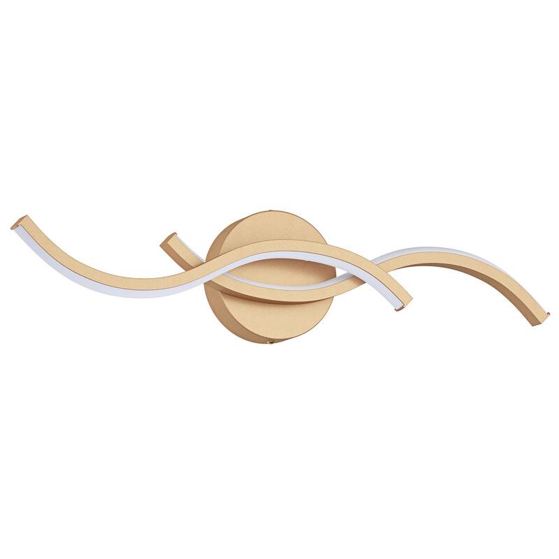 Modern Wave Linear LED Dimmable Vanity Light Fixture with Silicone Strip Shade