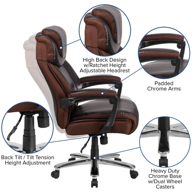 Big & Tall LeatherSoft Executive Swivel Ergonomic Office Chair